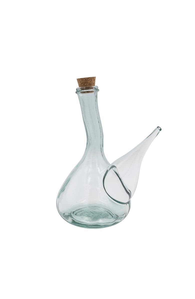 Storied Home Large Reclaimed Traditional Glass Wine Pitcher with Cork, Clear, Main, color, Clear