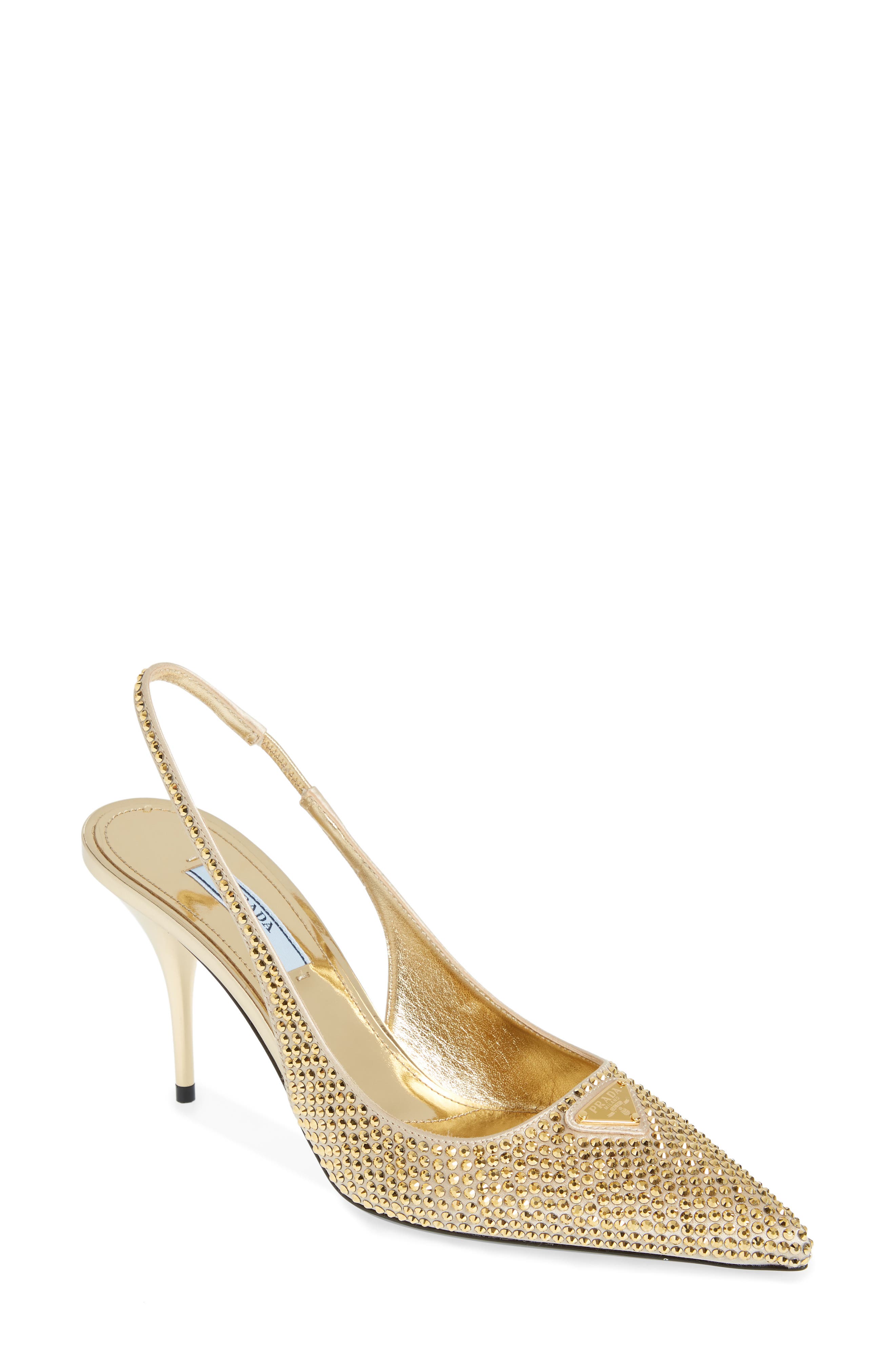 Prada Crystal Bling Slingback Pump, Main, color, 