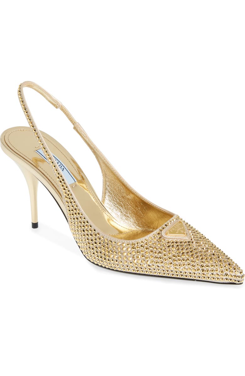 Prada Crystal Bling Slingback Pump, Main, color,