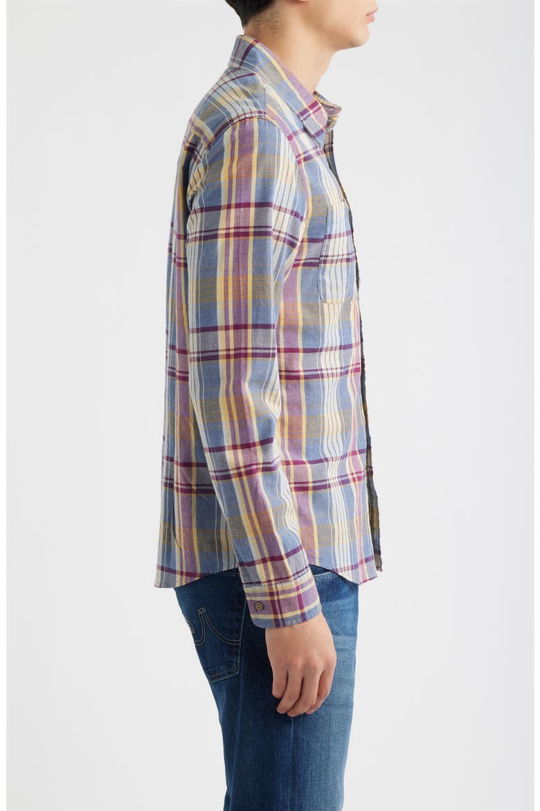 Wayne Plaid Button-Up Work Shirt, Alternate, color, BLUE MULTI
