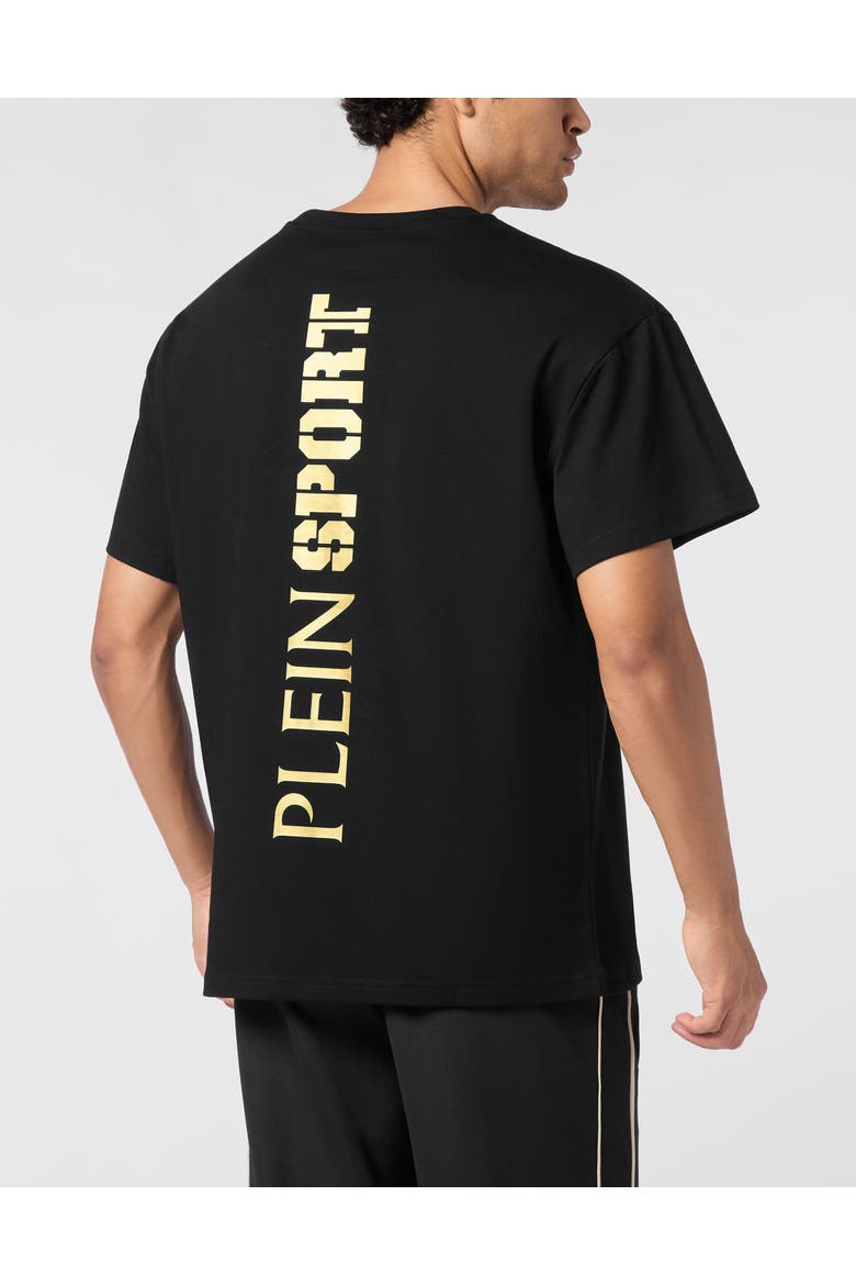 T-Shirt Round Neck Ss Logo Men, Alternate, color, black/lightgold