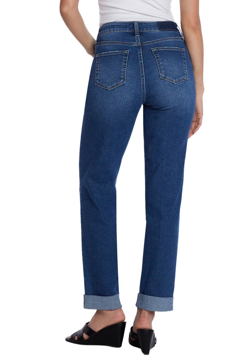 Cuffed Wide Leg Boyfriend Jeans, Alternate, color, DEW BLUE