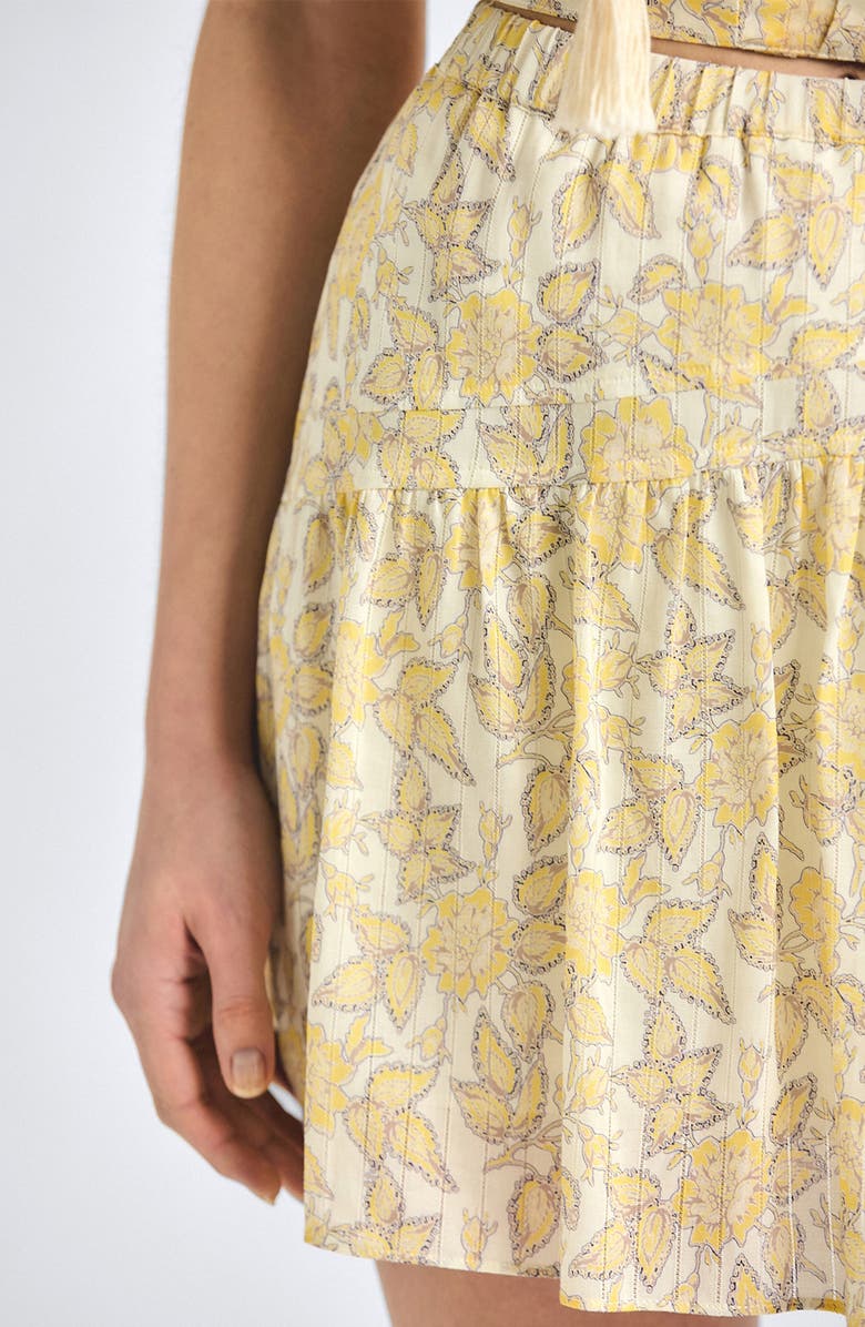 Derek Lam 10 Crosby Thalina Voile Miniskirt, Alternate, color, Valiase Yellow Floral