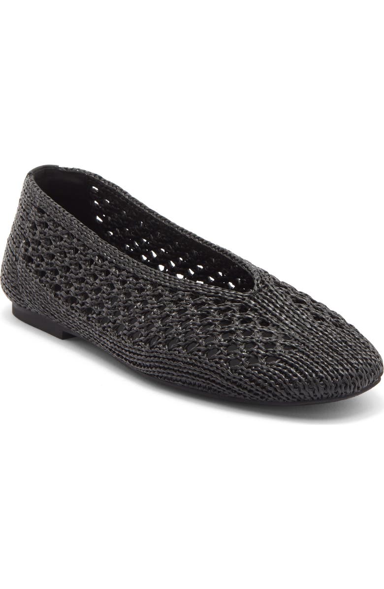 NORDSTROM RACK Monroe Weave Flat, Main, color, Black
