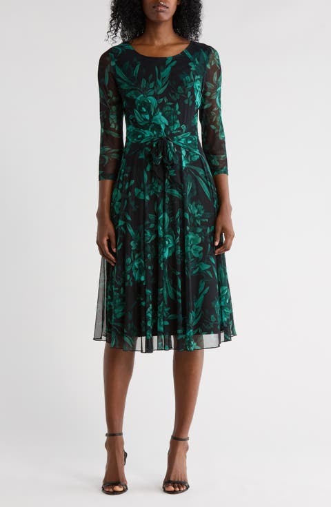 Waist Tie Mesh Dress