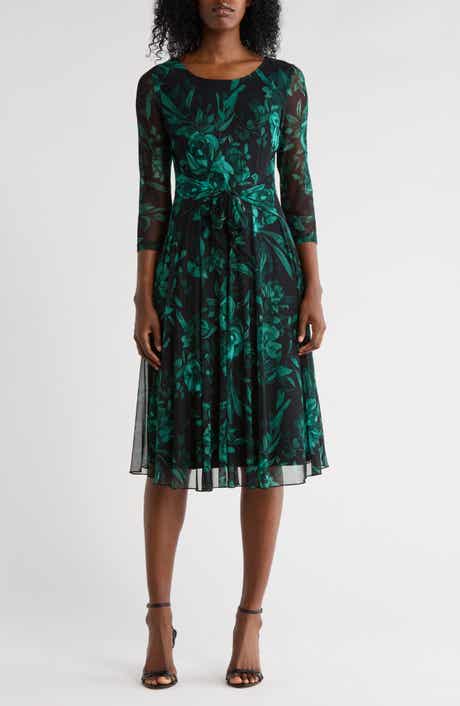 Connected Apparel Waist Tie Mesh Dress