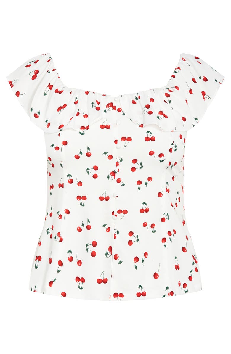 City Chic Bella Top, Alternate, color, Ivory Cherry