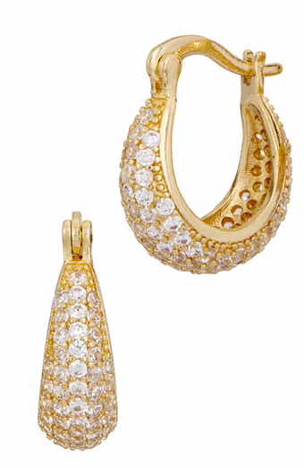 SAVVY CIE JEWELS Cubic Zirconia Graduated Hoop Earrings