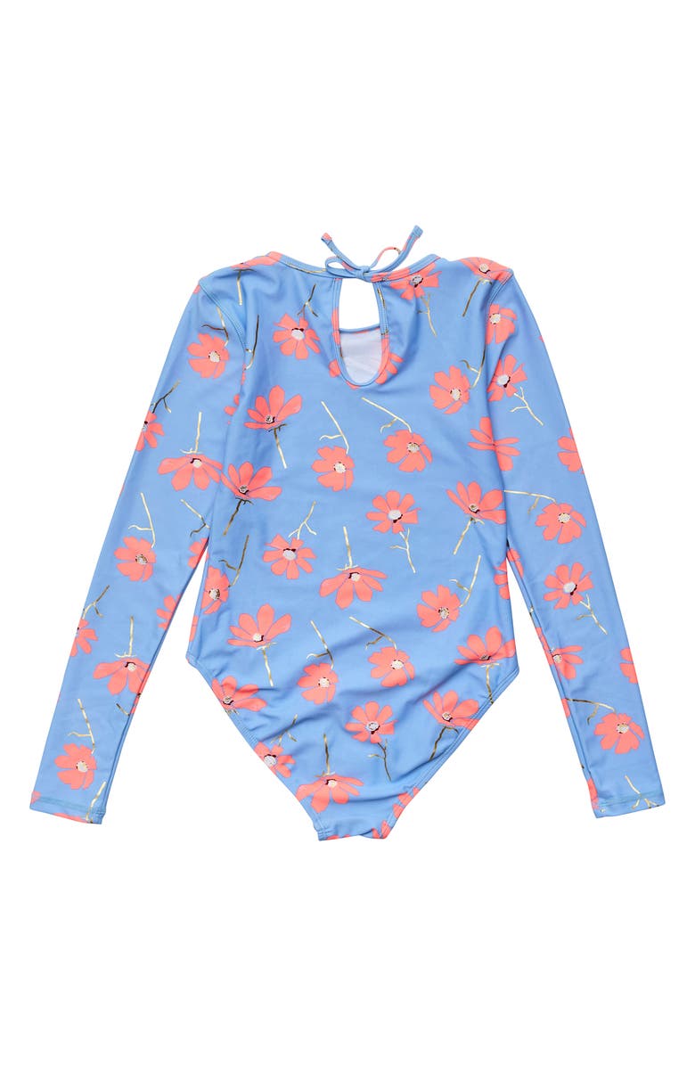 Snapper Rock Kids' Beach Bloom Long Sleeve One-Piece Swimsuit, Alternate, color, 