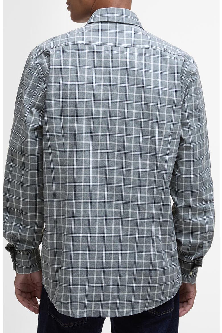 Bramham Tailored Fit Plaid Cotton Button-Down Shirt, Alternate, color, GREY MARL