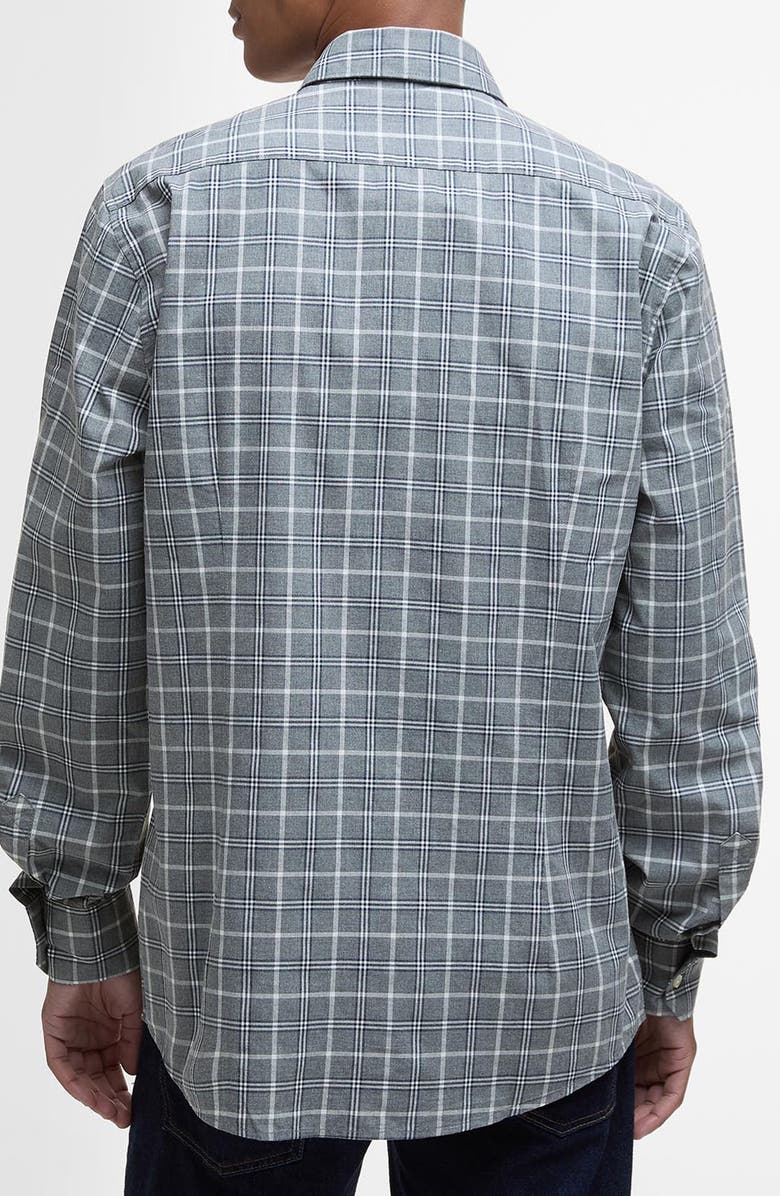 Barbour Bramham Tailored Fit Plaid Cotton Button-Down Shirt, Alternate, color, Grey Marl