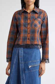 3.1 Phillip Lim Lace Hem Crop Shirt