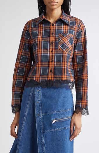 3.1 Phillip Lim Lace Hem Crop Shirt