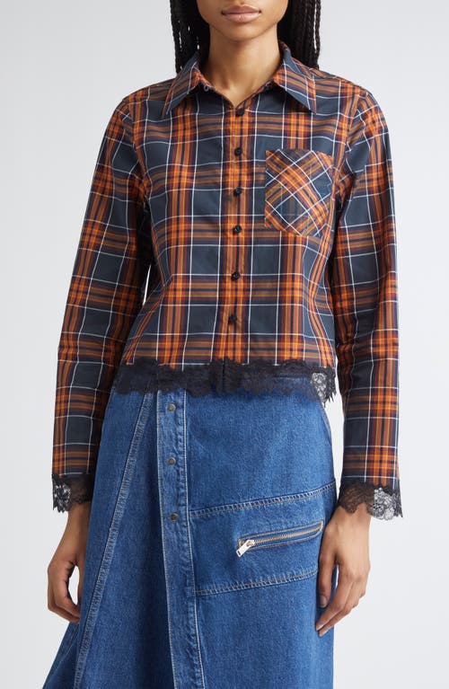 3.1 Phillip Lim Plaid Mix Cropped Shirt In Brown