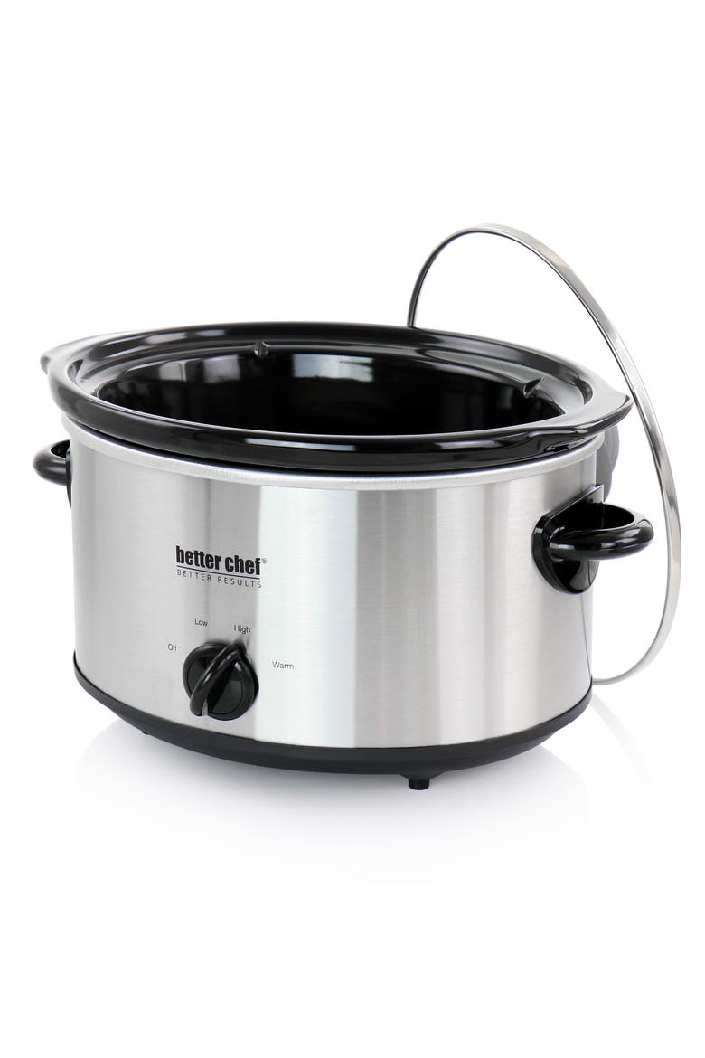 4 Quart Stainless Steel Slow Cooker, Alternate, color, Silver