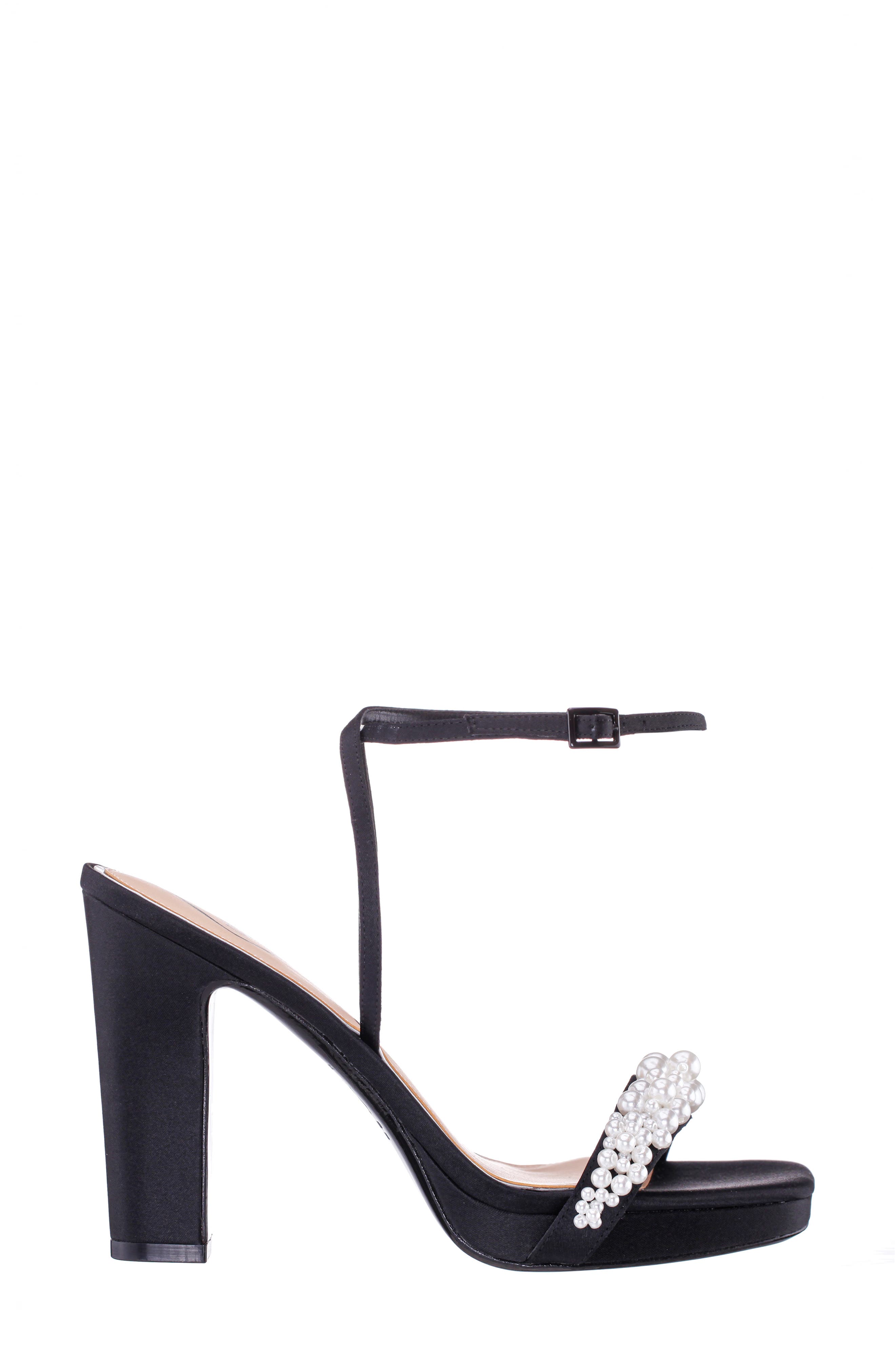 Nina Evette Ankle Strap Platform Sandal, Alternate, color, Black