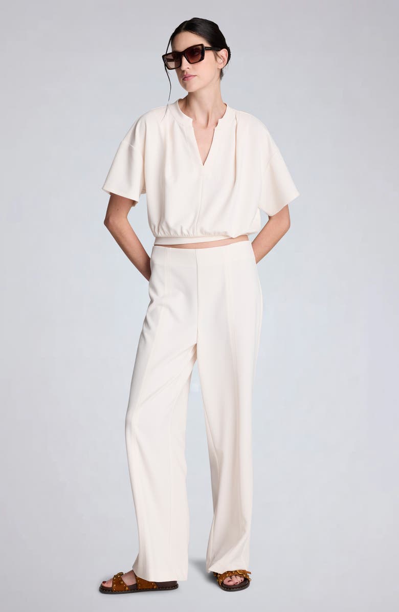 Kenneth Cole Pleated Shoulder Top, Alternate, color, Oyster