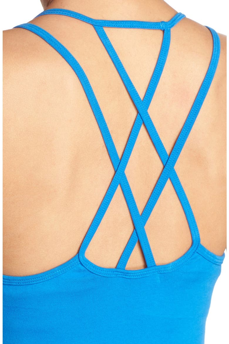 'Double Cross' Stretch Cotton Camisole, Alternate, color, ROYAL BLUE