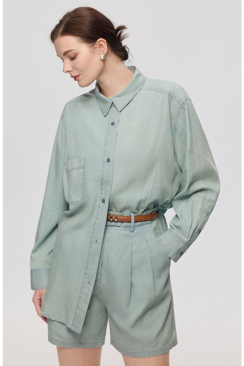 Lyricist Pleated Shorts, Main, color, Chambray Blue
