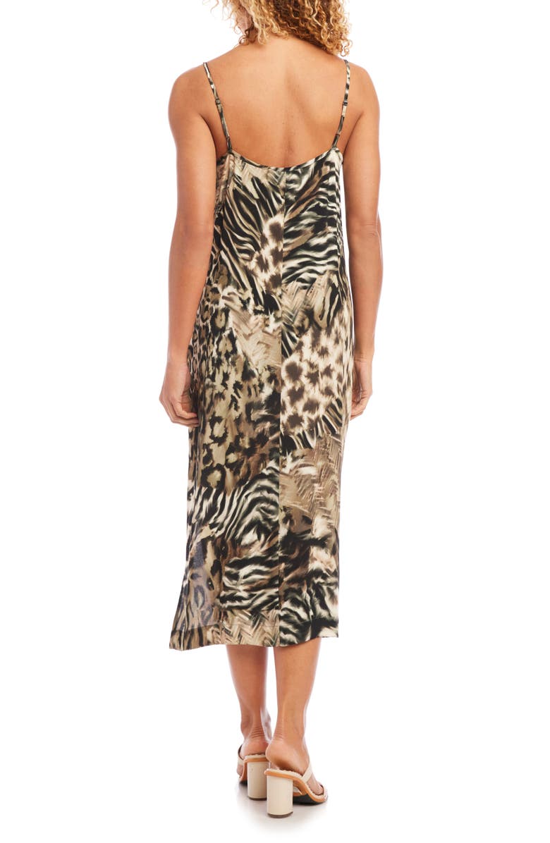 Karen Kane Animal Print Side Slit Midi Dress, Alternate, color,