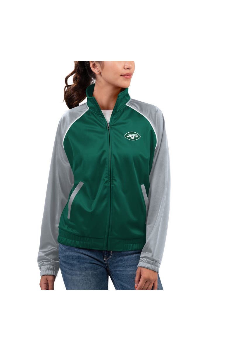 G-III 4HER BY CARL BANKS Women's G-III 4Her by Carl Banks Green New York Jets Showup Fashion Dolman Full-Zip Track Jacket, Main, color, 