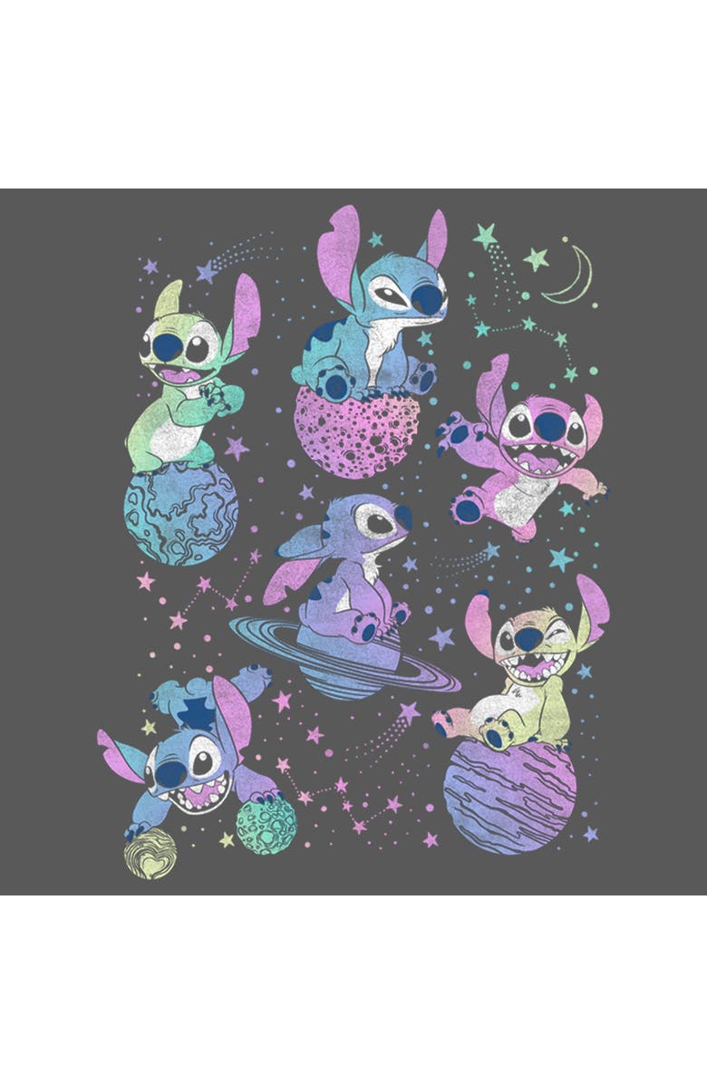 Lilo & Stitch Girl's Lilo & Stitch Planetary Stitch  Graphic T-Shirt, Alternate, color, Black