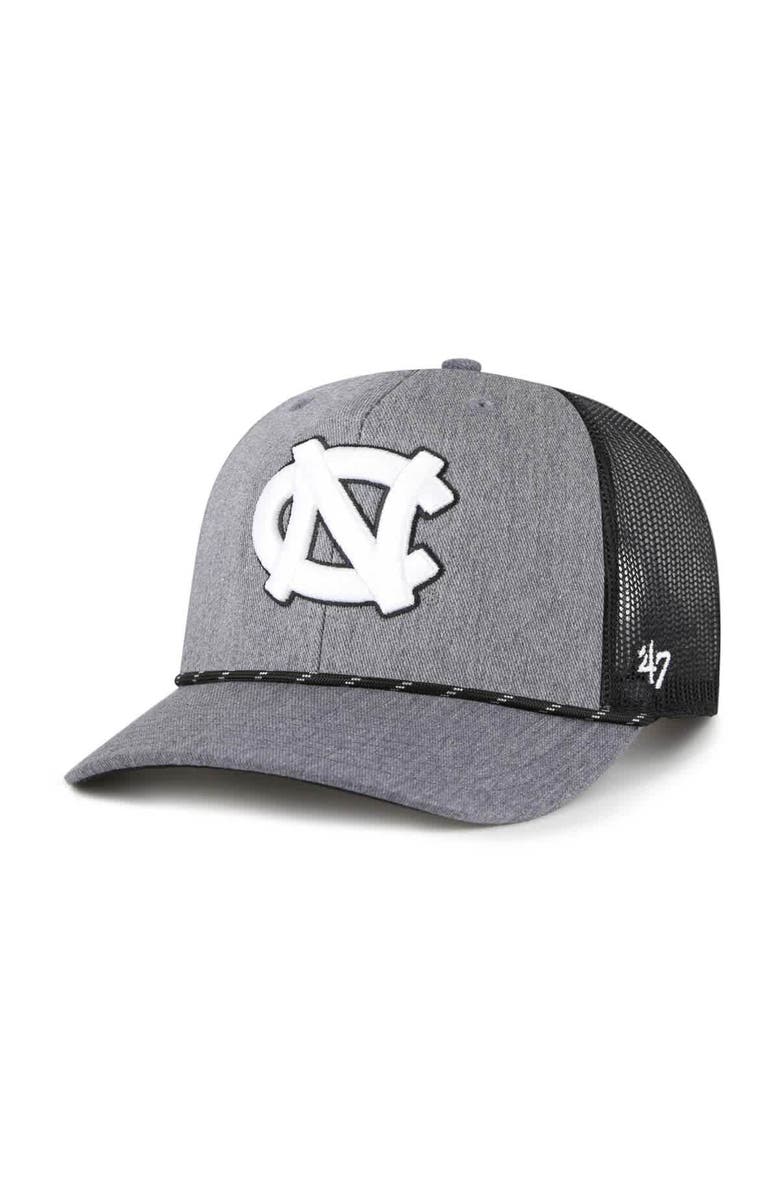 '47 Men's '47 Gray North Carolina Tar Heels Carbon Rope Adjustable Hat, Main, color, Gray