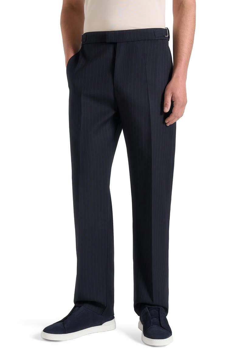 Manière De Voir Joseph Regular Fit Pinstripe Tailored Trousers, Alternate, color, Navy