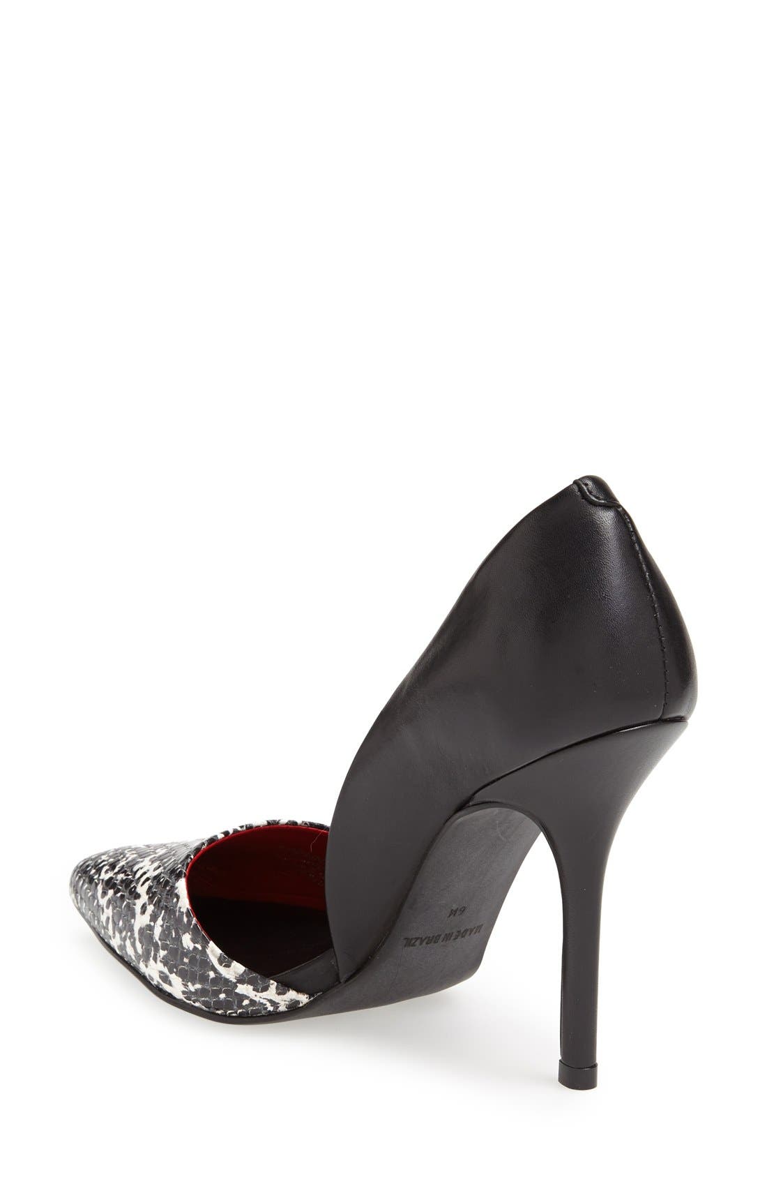 'Frennzy' Pointy Toe Stiletto Pump, Alternate, color, BLACK/ WHITE
