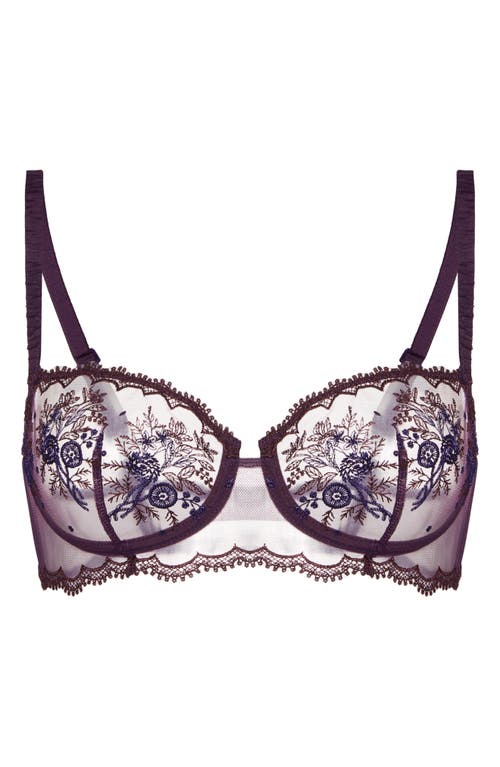 Simone Perele Intrigue Sheer Underwire Demi Bra In Brown