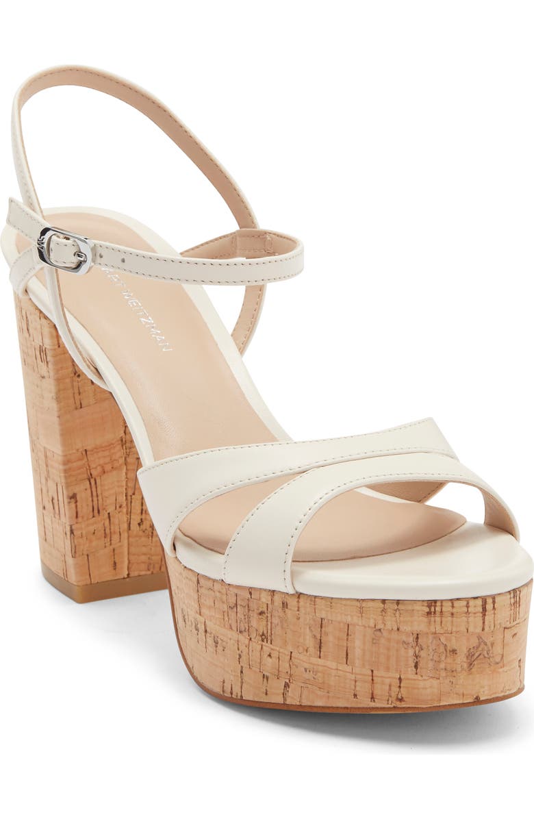 Stuart Weitzman Maia Platform Sandal, Main, color, Chalk