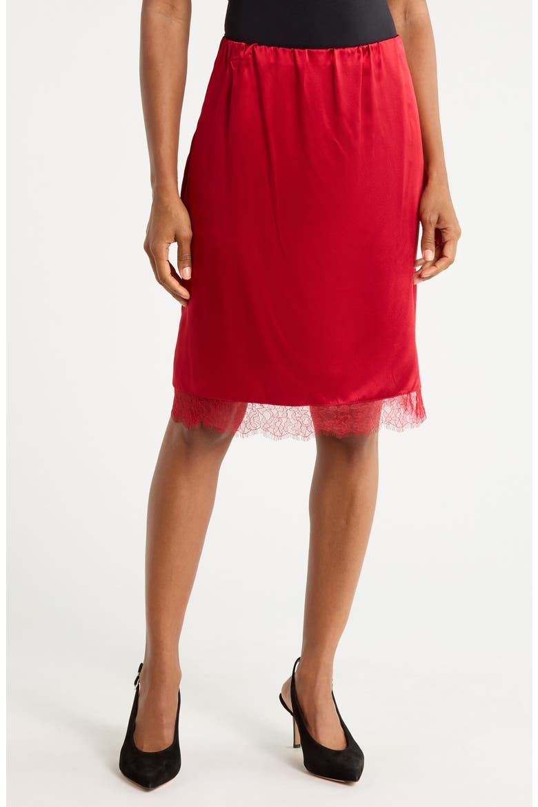 The Delicate Silk Skirt, Main, color, CHERRY RED