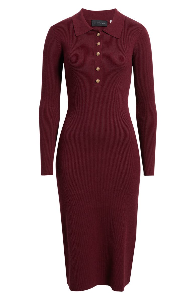Elie Tahari The Kelsey Long Sleeve Midi Dress, Alternate, color,