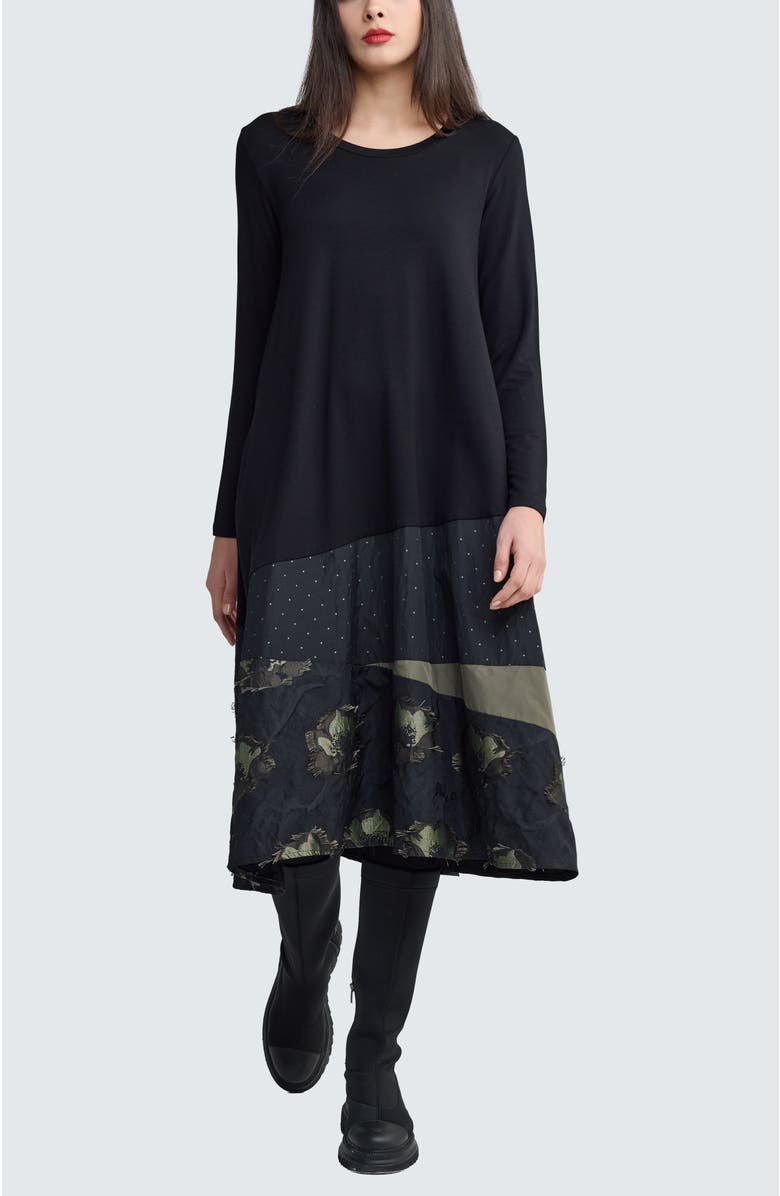 LUUKAA Vaila Sculptural Midi Dress, Main, color, Olive