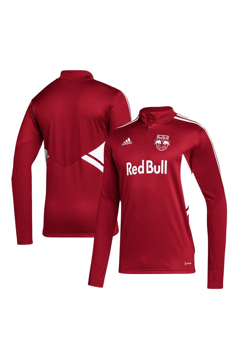 adidas Men's adidas Red New York Red Bulls Quarter-Zip AEROREADY Training Top, Alternate, color, 