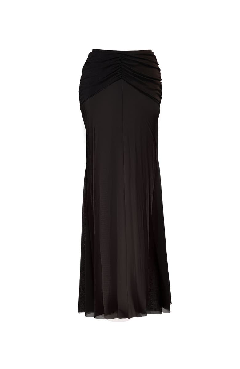 TA3 Mermaid Sheer Cover- Up Maxi Skirt, Alternate, color, Black