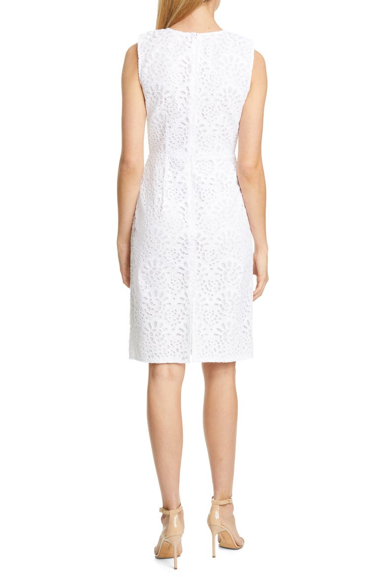 Guipure Lace Sheath Dress, Alternate, color, WHITE
