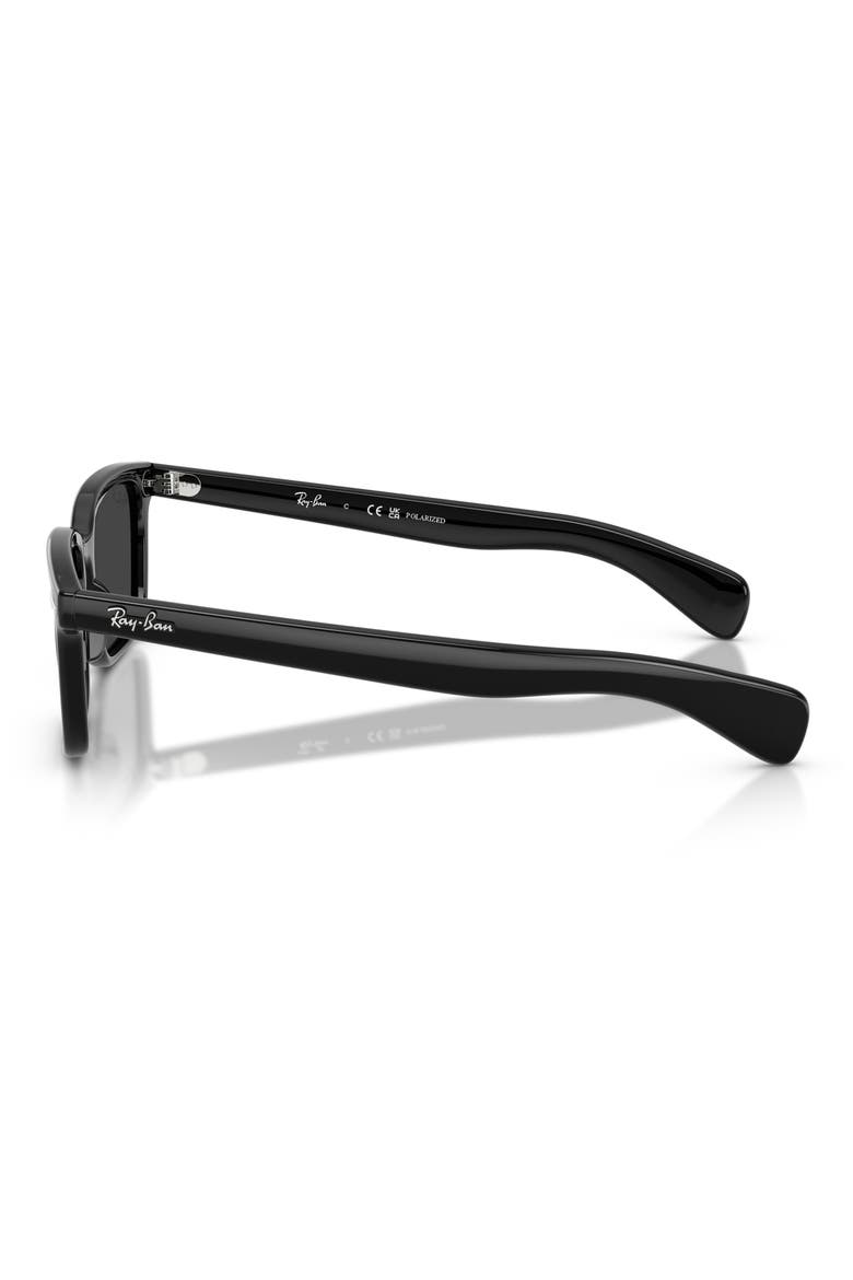 Brunel 56mm Polarized Rectangular Sunglasses, Alternate, color, BLACK / POLAR BLACK