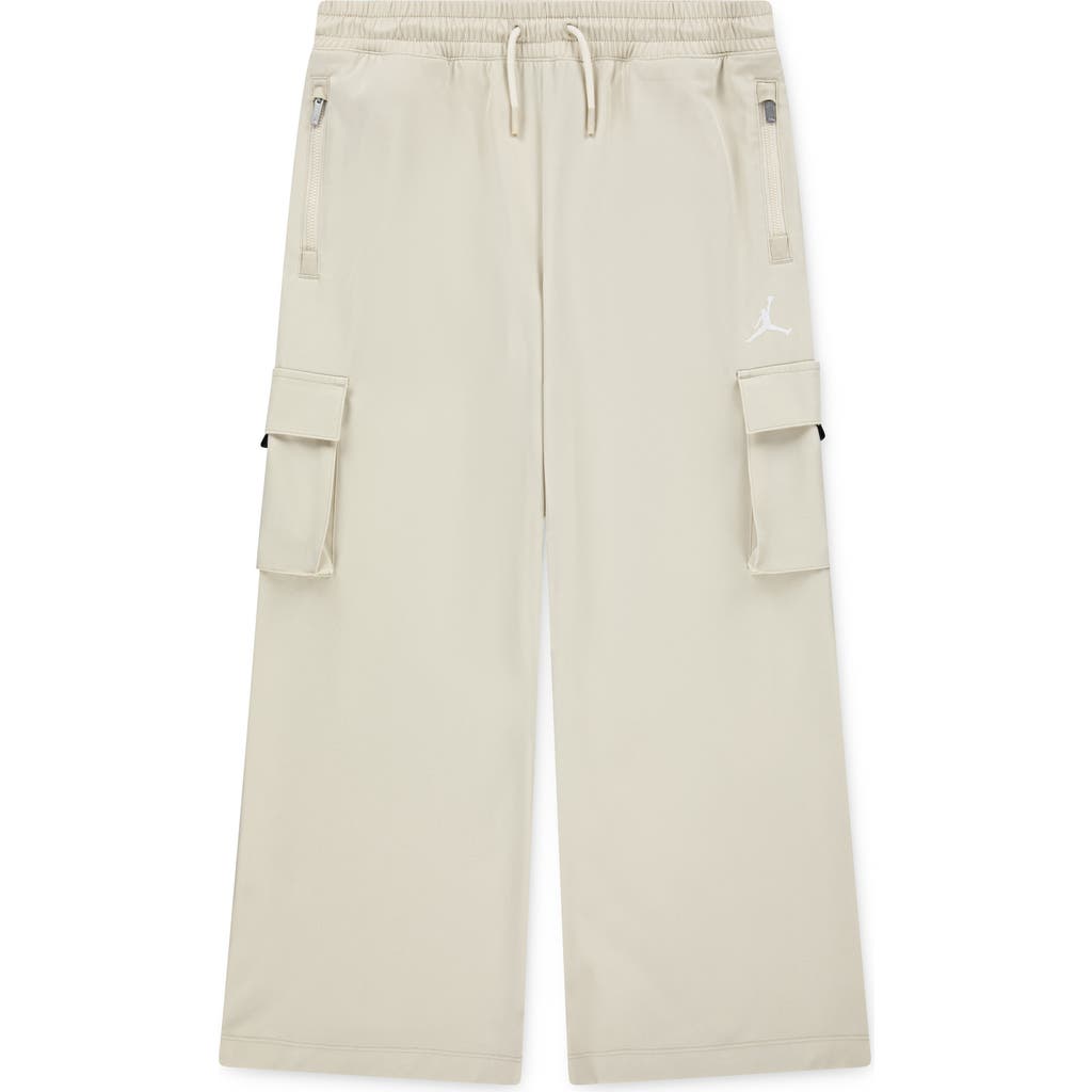Jordan Kids' Wide Leg Drawstring Cargo Pants In Neutral