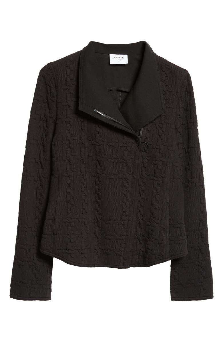 Akris punto Jacquard Biker Jacket, Alternate, color, 