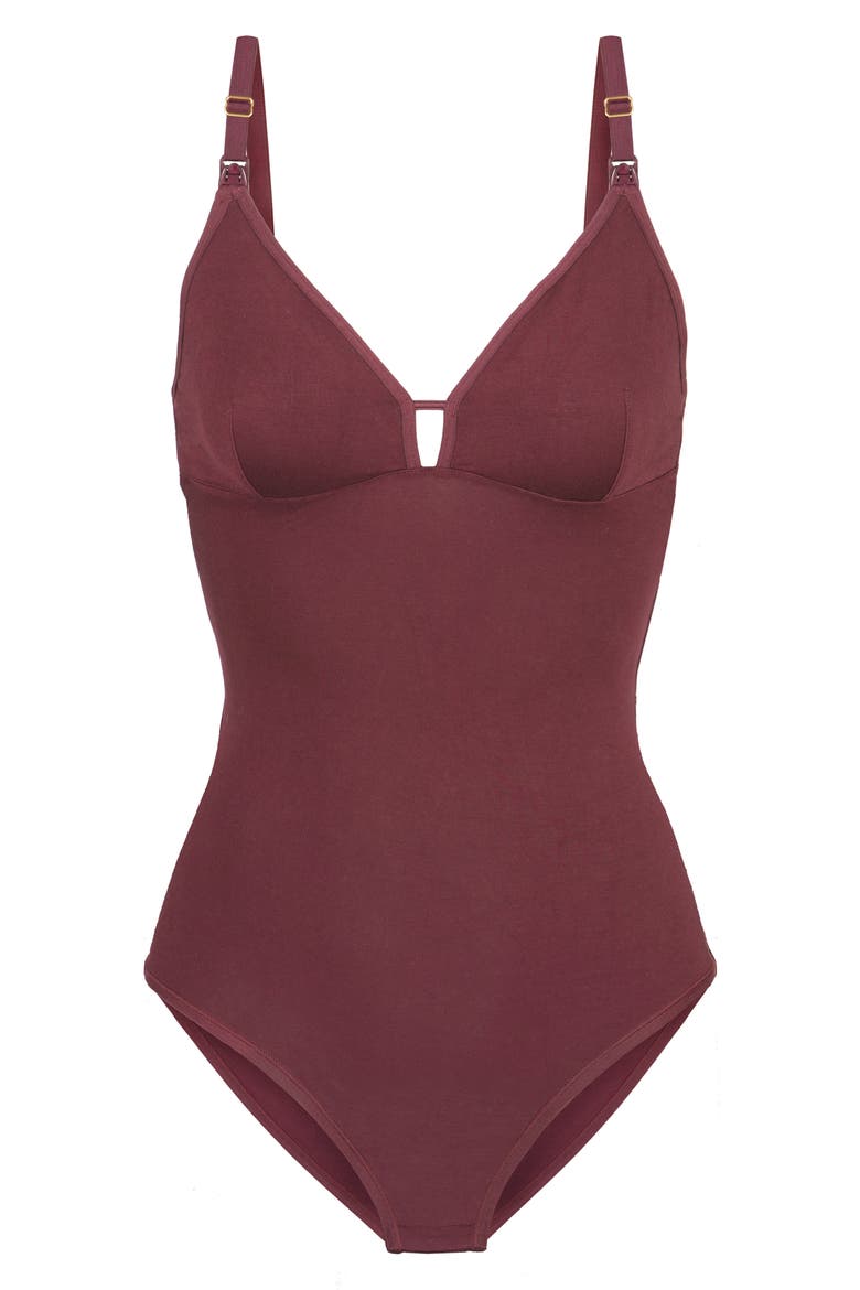 The All-Day Maternity/Nursing Bodysuit, Main, color, PLUM
