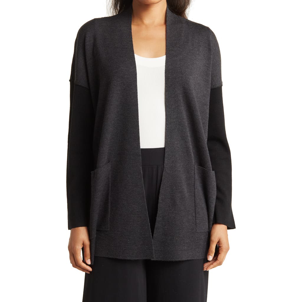 Eileen Fisher Boxy Cardigan Wool Sweater