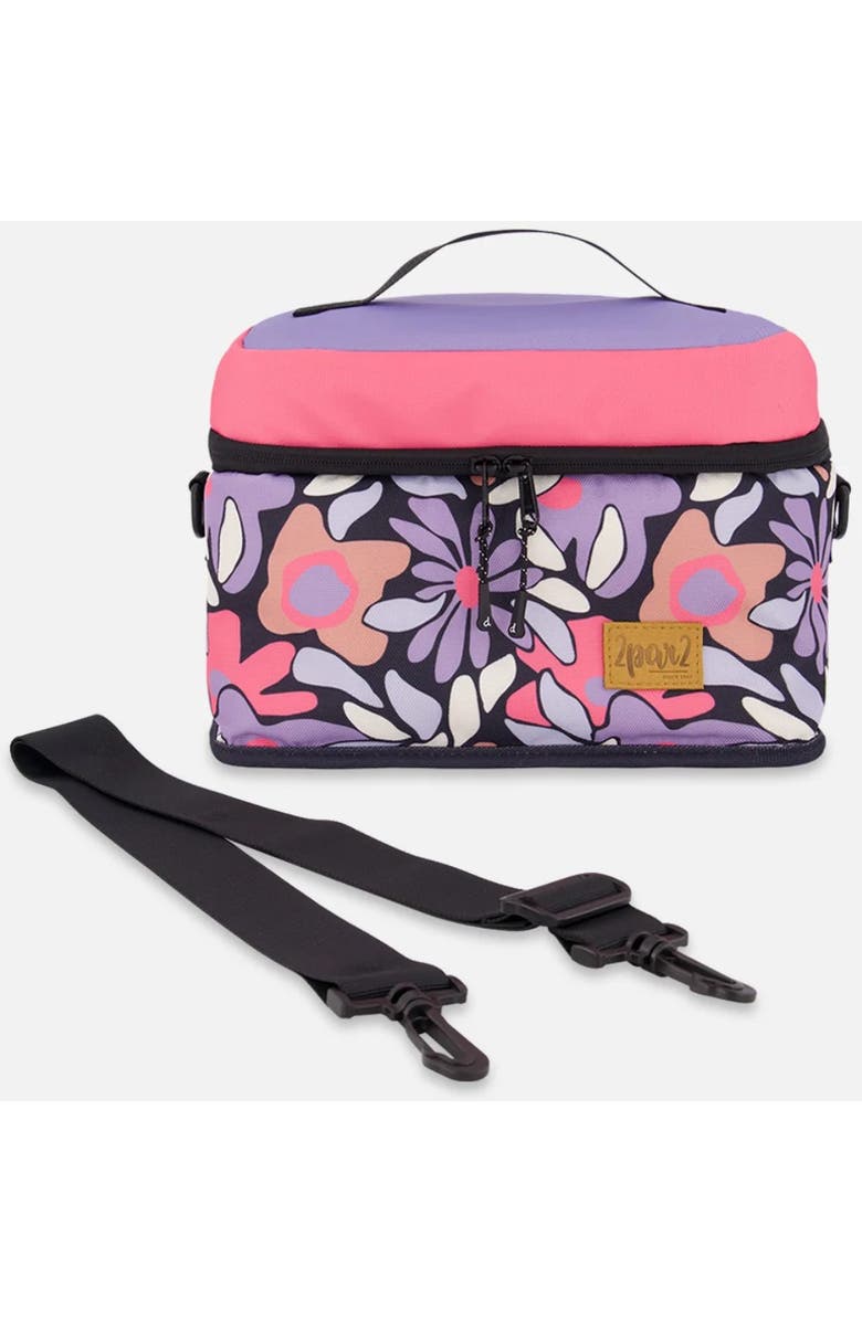 Deux par Deux Girl Lunch Box, Main, color, Black Flower