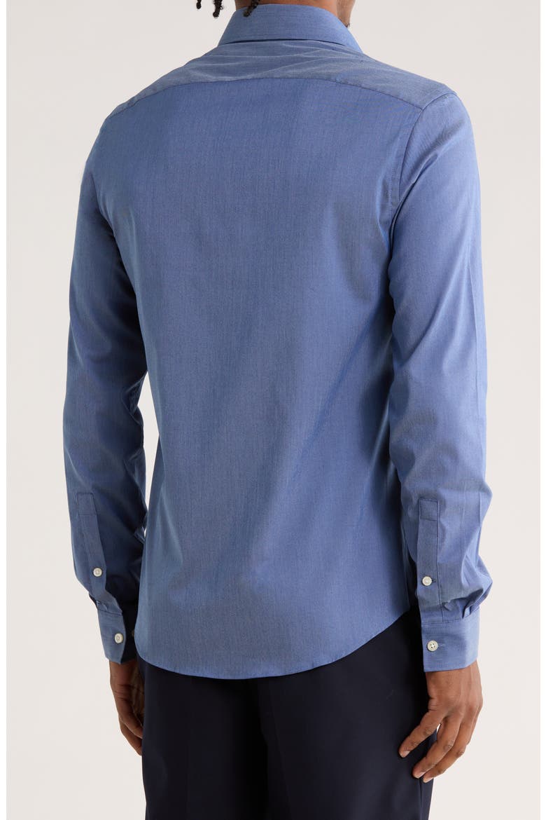 Solid Slim Fit Quick Dry Stretch Dress Shirt, Alternate, color, BLUE