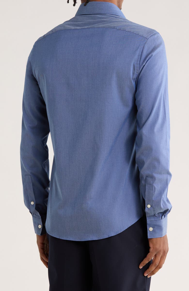 Michael Kors Solid Slim Fit Quick Dry Stretch Dress Shirt, Alternate, color, Blue