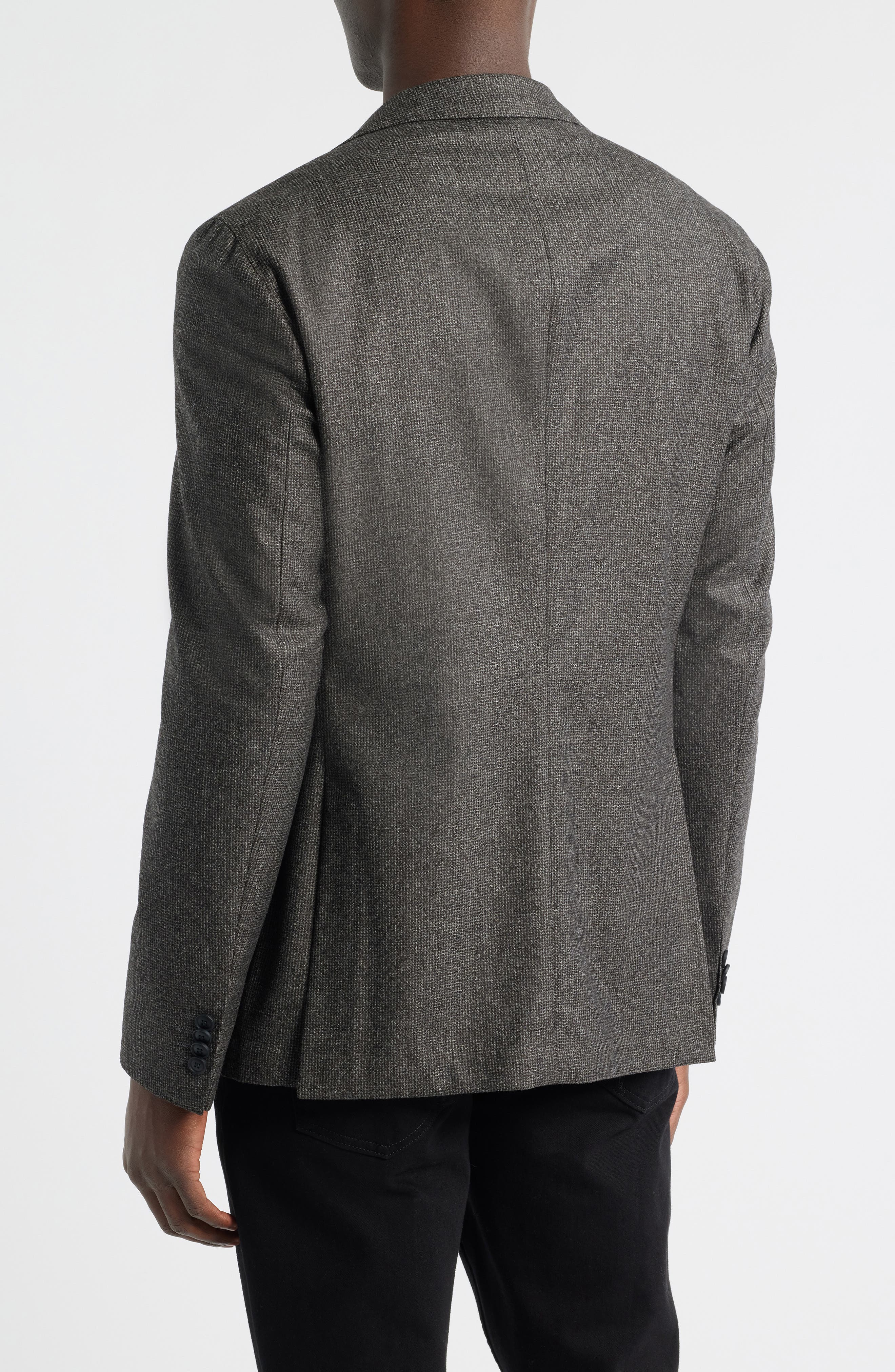 Hanry Slim Fit Brown Microcheck Virgin Wool Sport Coat - image 2