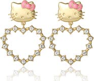 Hello Kitty Heart Dangle Stud Earrings