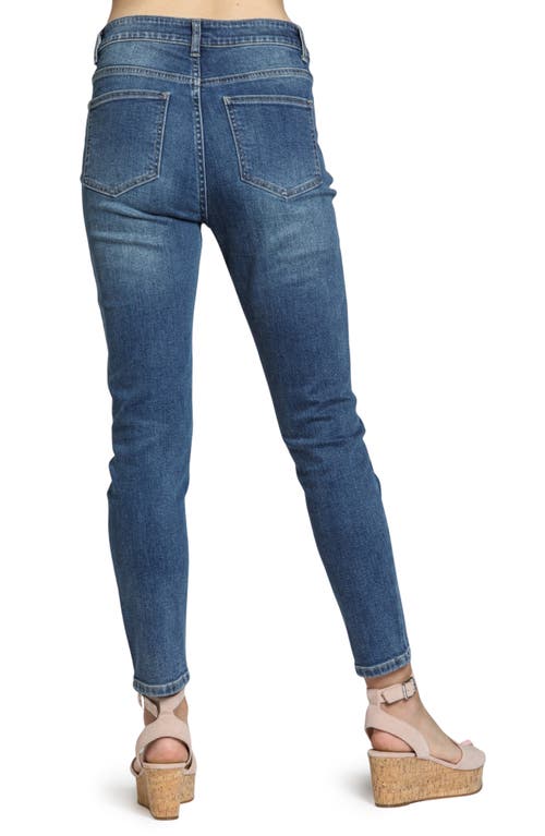 Apny Ankle Skinny Jeans In Medium Indigo