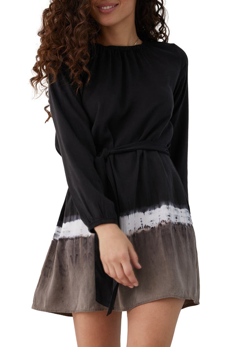 Bella Dahl Tie Dye Belted Long Sleeve Dress, Main, color, 