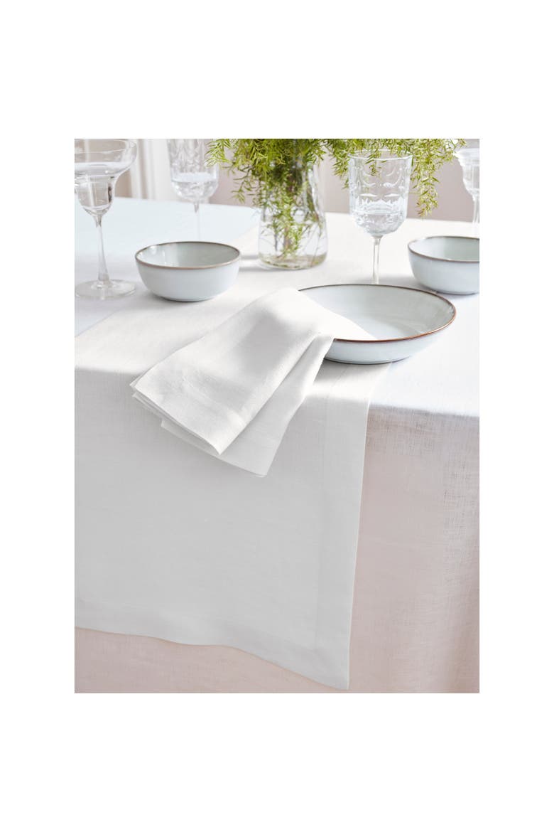 Linen Dinner Napkins Set of 4, 20 x 20" - Sonoma, Alternate, color, White